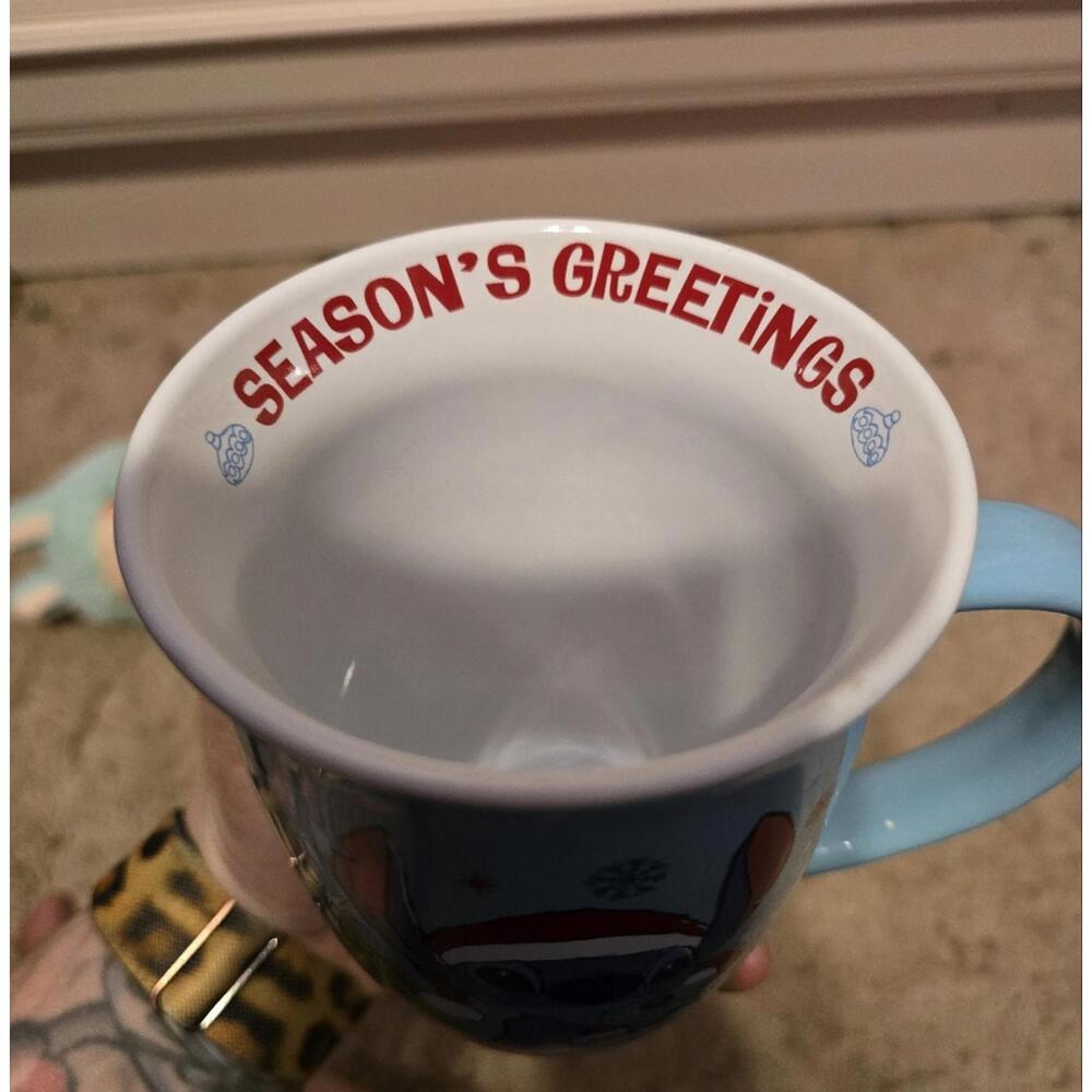 Disney Lilo & Stitch Season's Greetings Wide Rim Ceramic Mug - Picture 2 of 5